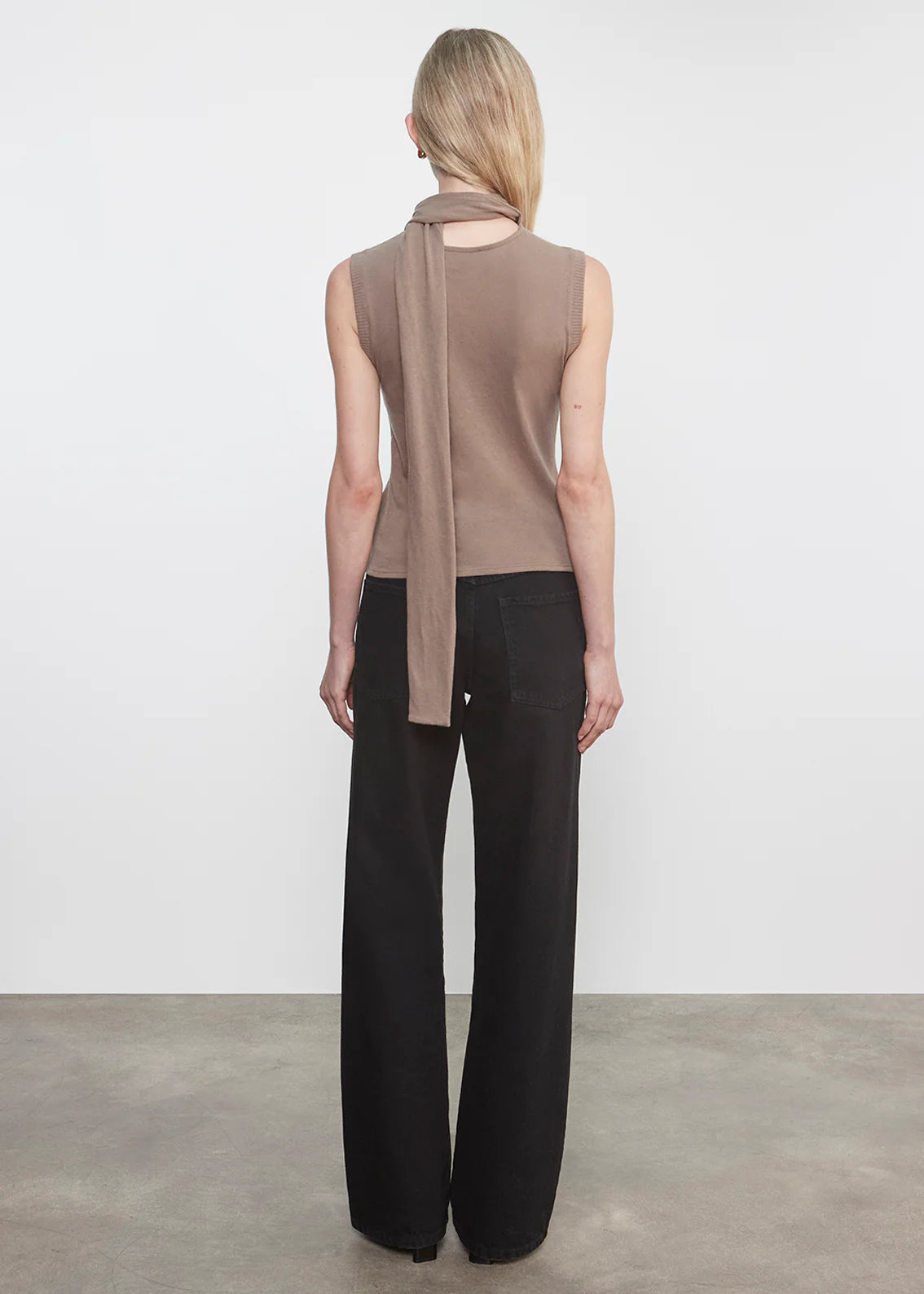 Cashmere Sleeveless Scarf Top