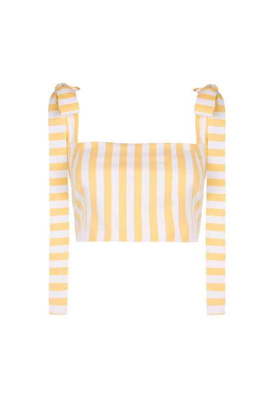 MIMOSA TOP IN YELLOW STRIPES