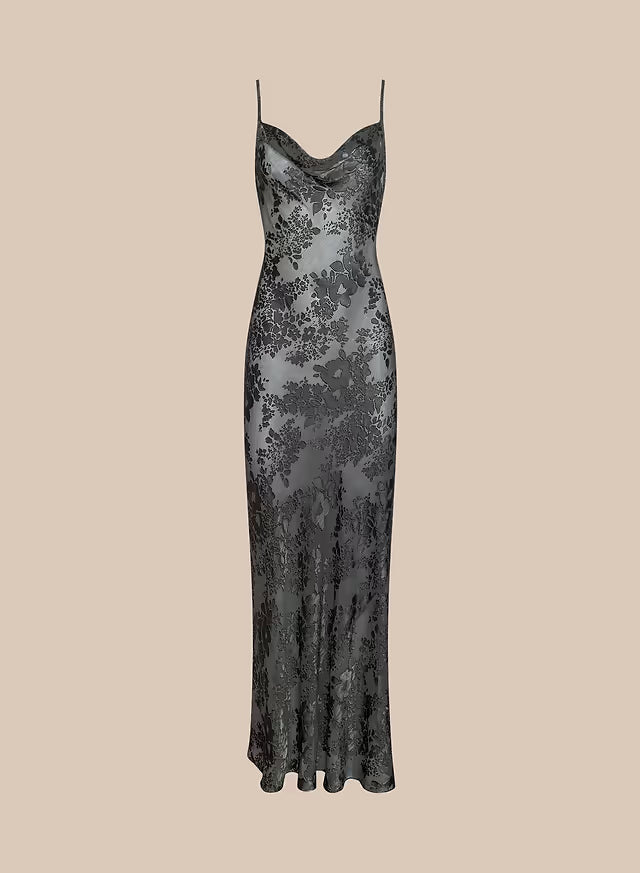 Christine Burnout Satin Gown