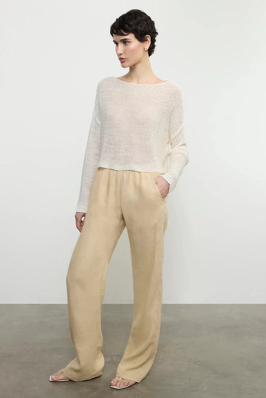Linen Open Knit Bateau Sweater