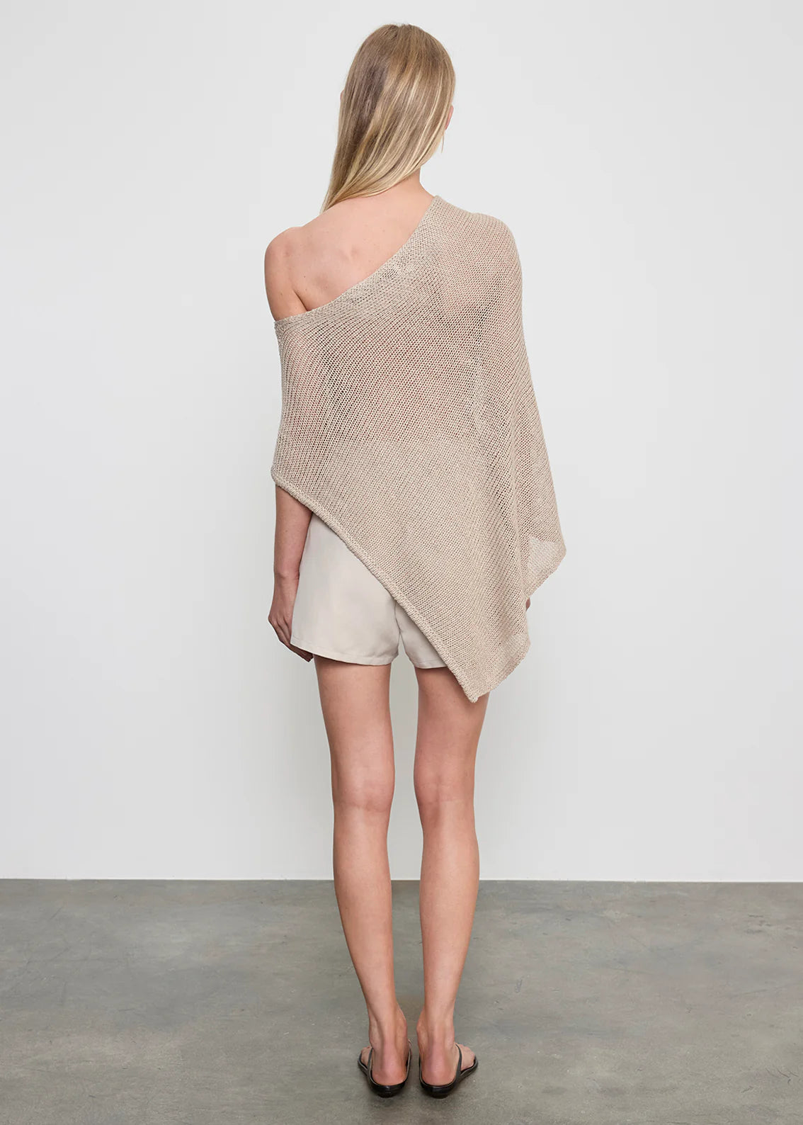 Linen Open Knit Poncho
