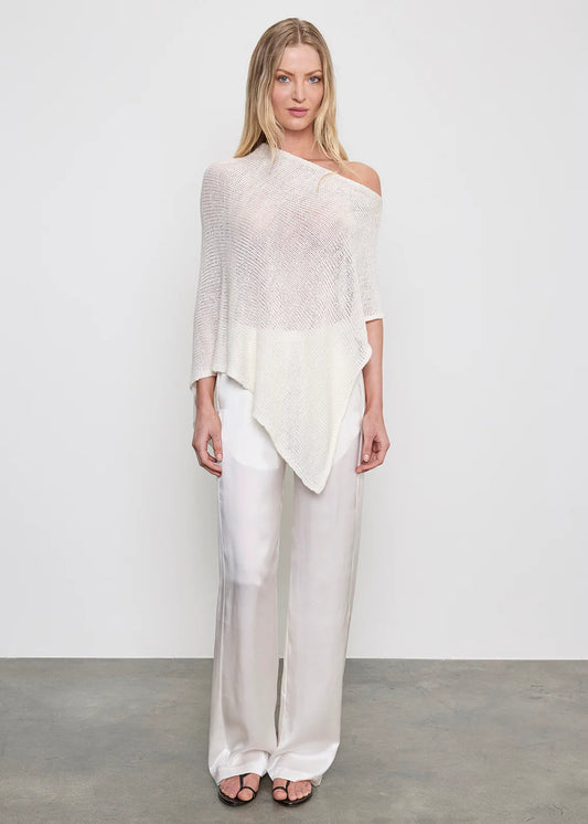 Linen Open Knit Poncho