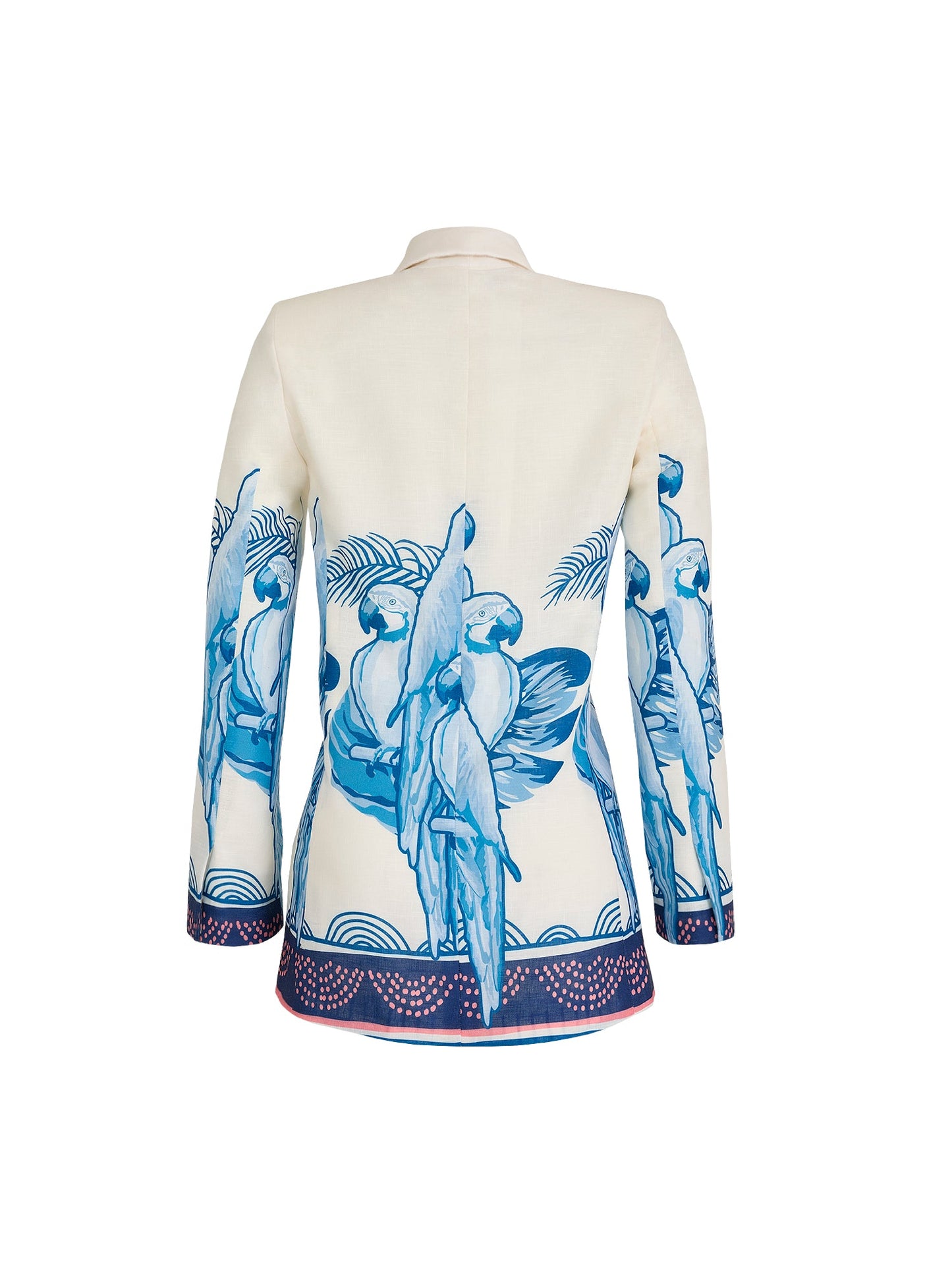 MARCELA TAILORED JACKET SUIT IN BLUE MACAW PRINT