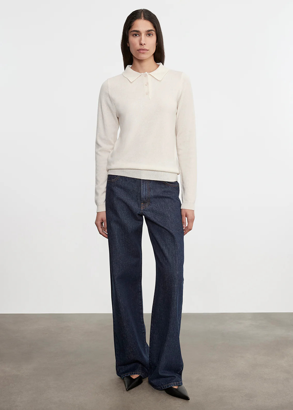 Knit Cashmere Polo Sweater