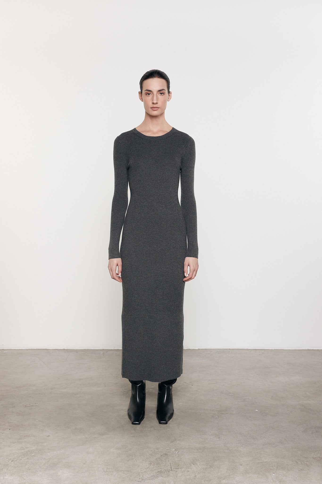 silk sweater dress Silk Viscose Knit Mock Neck Dress