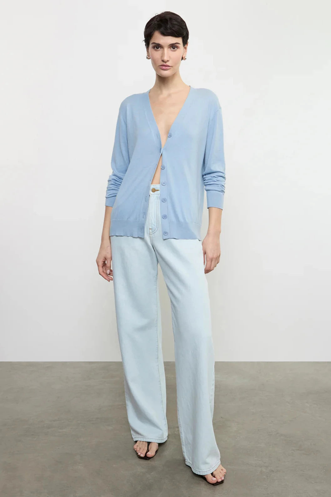Silk Knit V-Neck Cardigan