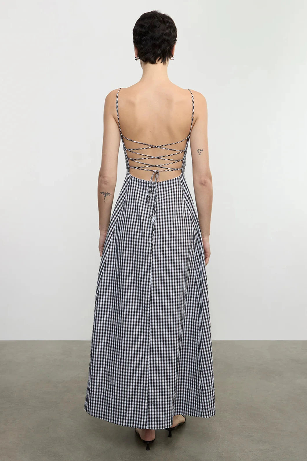 Textured Gingham Dress In Japanese Cotton