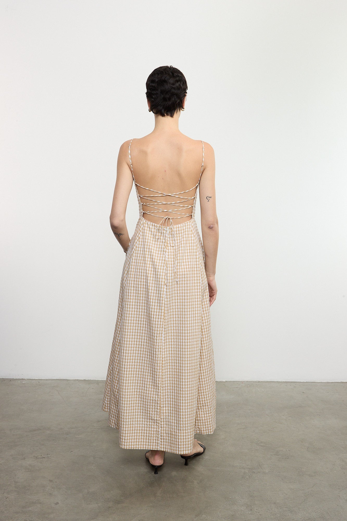 Textured Gingham Dress In Japanese Cotton
