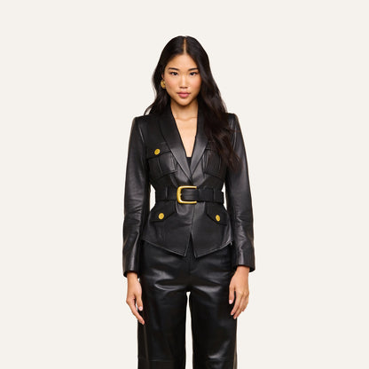 Wisteria Leather Blazer