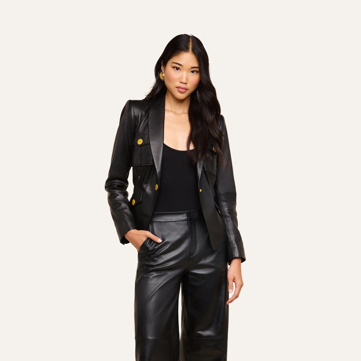 Wisteria Leather Blazer