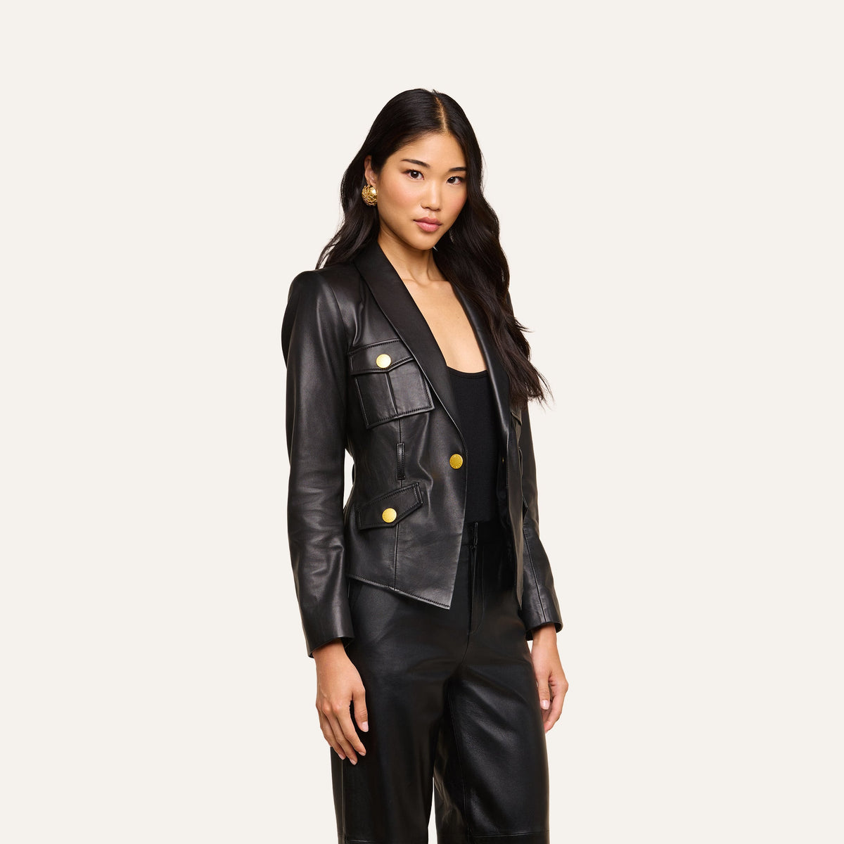 Wisteria Leather Blazer