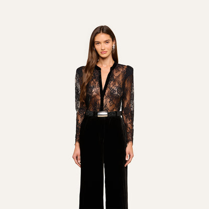 Dorothea Velvet Lace Blouse