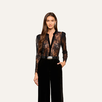 Dorothea Velvet Lace Blouse