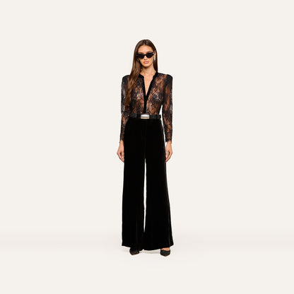 Dorothea Velvet Lace Blouse