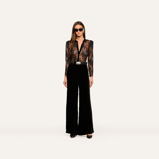Dorothea Velvet Lace Blouse