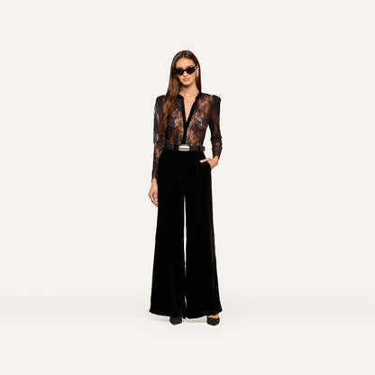 Dorothea Velvet Lace Blouse
