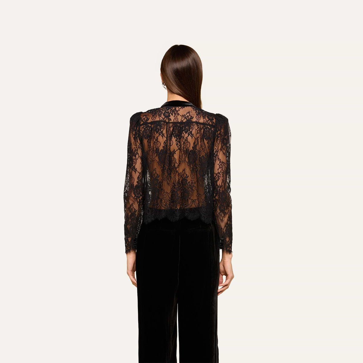 Dorothea Velvet Lace Blouse