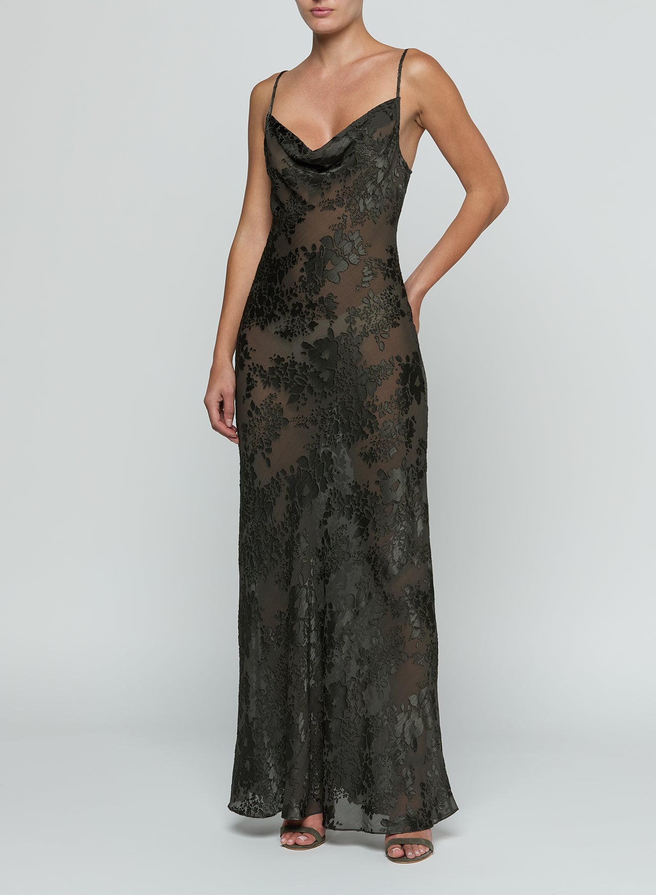 Christine Burnout Satin Gown