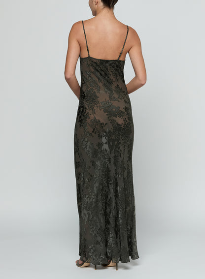 Christine Burnout Satin Gown
