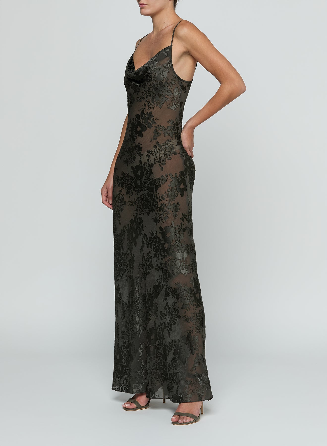 Christine Burnout Satin Gown