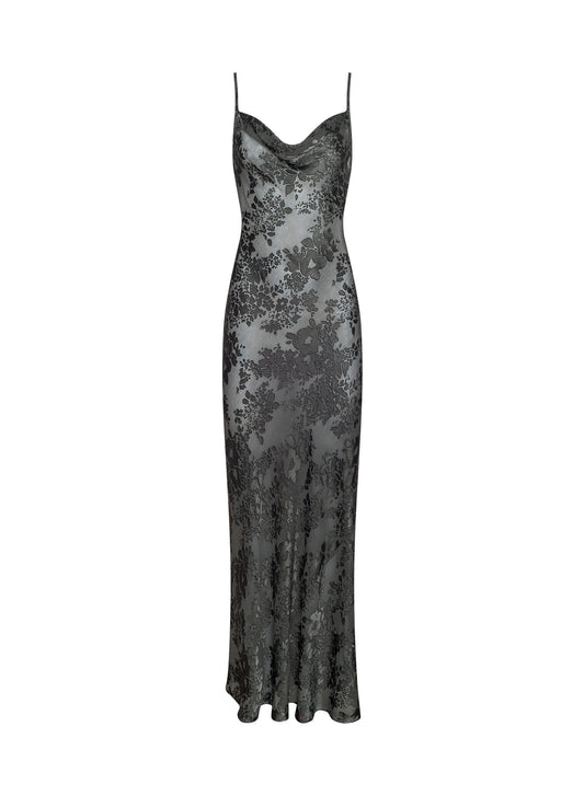 Christine Burnout Satin Gown