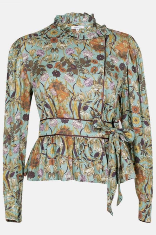 Paisley Ruffled Collar Top