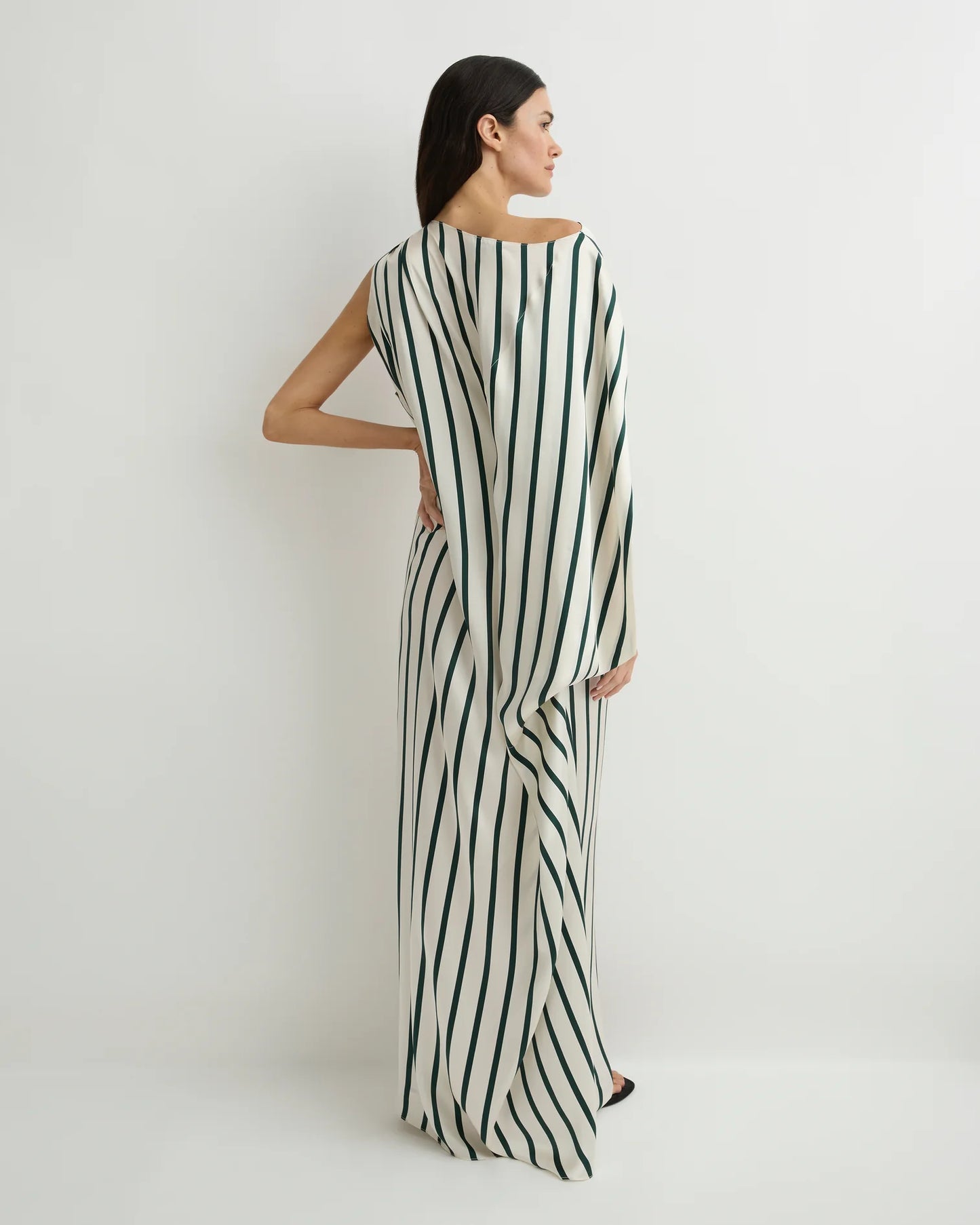Cannes Silk Asymmetric Maxi Dress