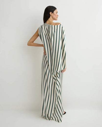 Cannes Silk Asymmetric Maxi Dress