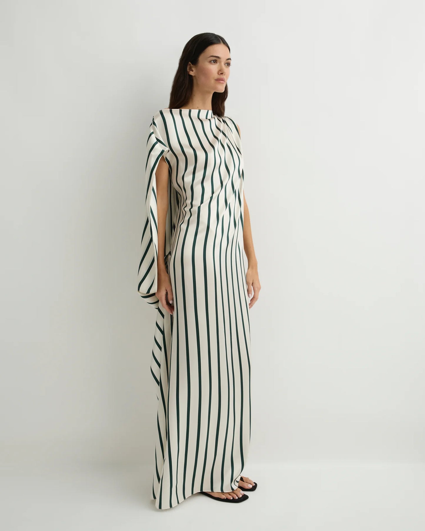 Cannes Silk Asymmetric Maxi Dress