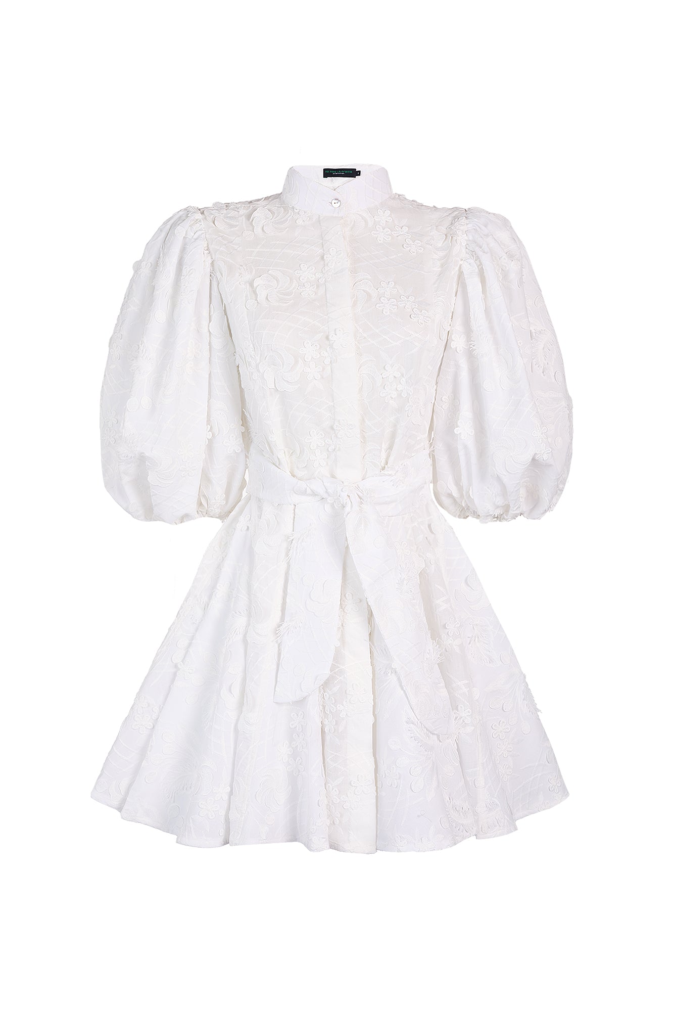 BROMELIA DRESS MINI IN EMBROIDERY GARDEN OFF WHITE