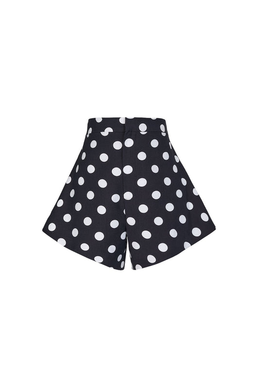 CHAGUARAMO SHORT IN BLACK POLKA DOTS