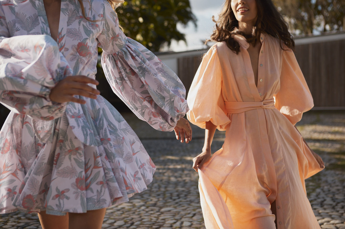 BROMELIA DRESS IN HOT PEACH