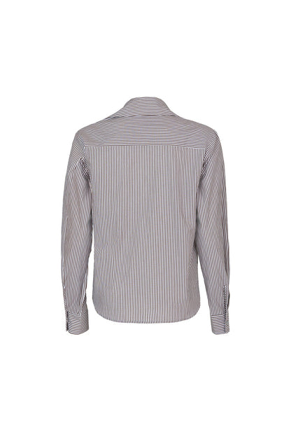 DANIELA SHIRT MAROON AND WHITE STRIPES