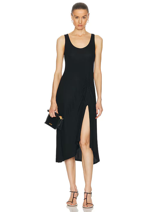 Matte Jersey Draped Knot Dress