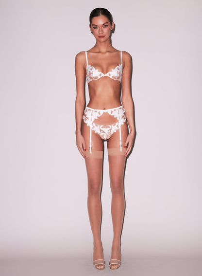 Lily Embroidery Garter Belt