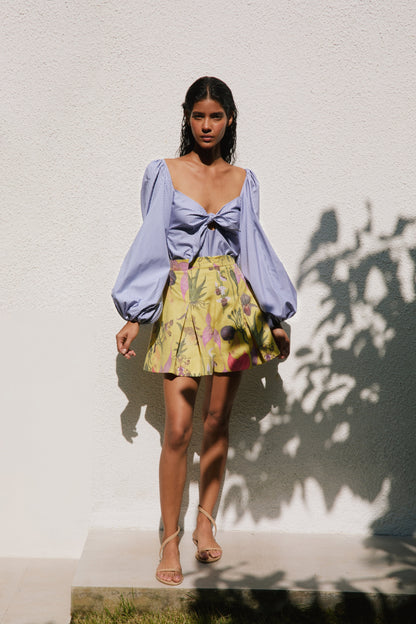 PERLA SHORTS IN BOTANICA YELLOW PRINT