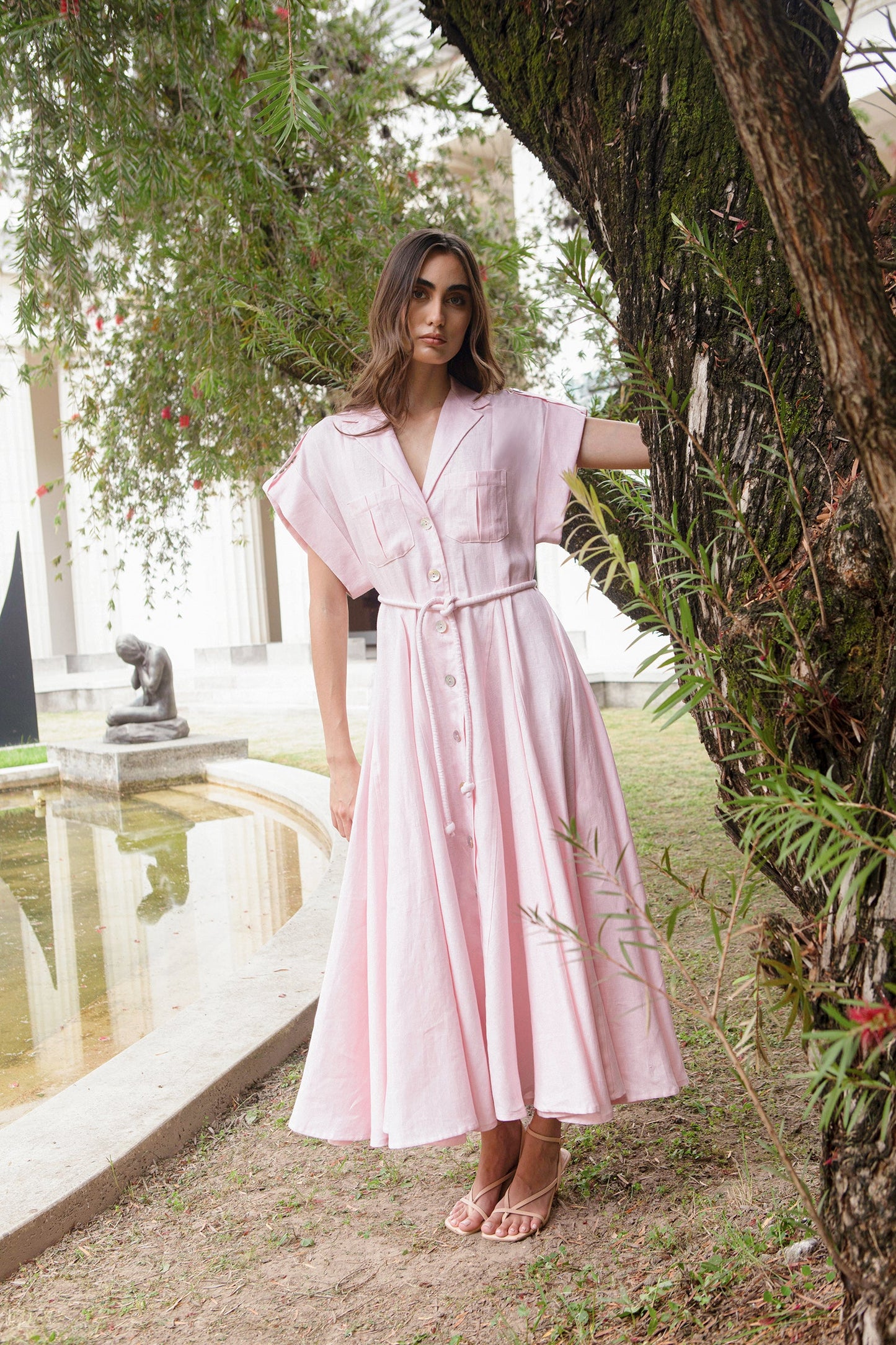 GUAYABA MIDI DRESS IN SOFT PINK