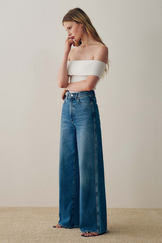 Hepburn Wide Leg High Rise 32" Jeans