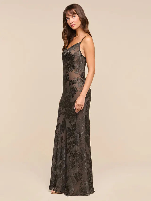 Christine Burnout Satin Gown