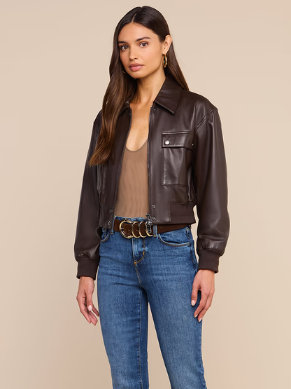 Clotilde Leather Bomber jacket