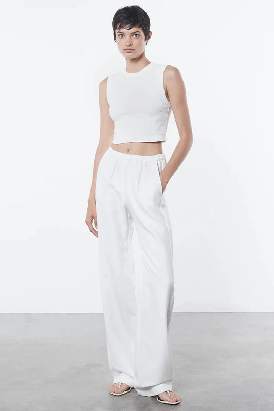 Textured Jacquard Cropped Tank