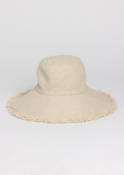 Fringed Canvas Packable Sun Hat