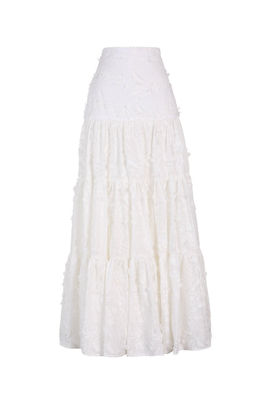 JULIETA SKIRT IN EMBROIDERY GARDEN OFF WHITE