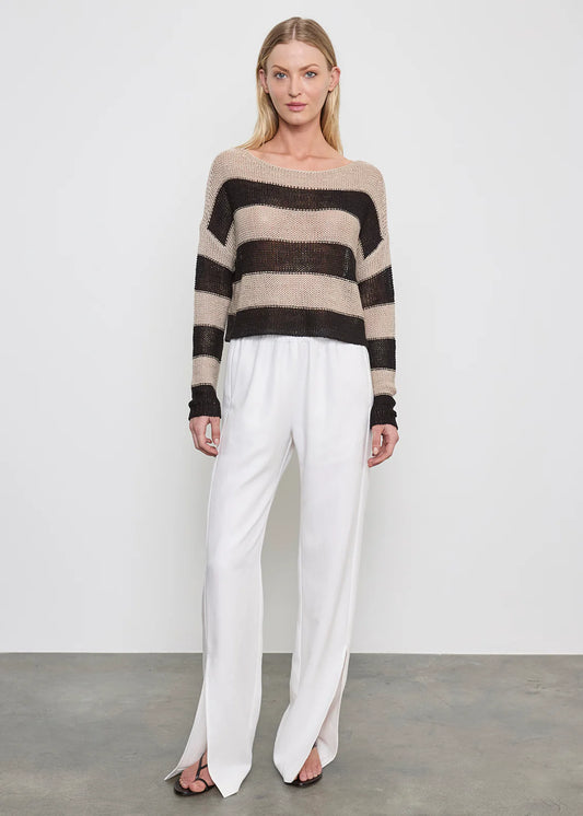Stripe Linen Bateau Sweater