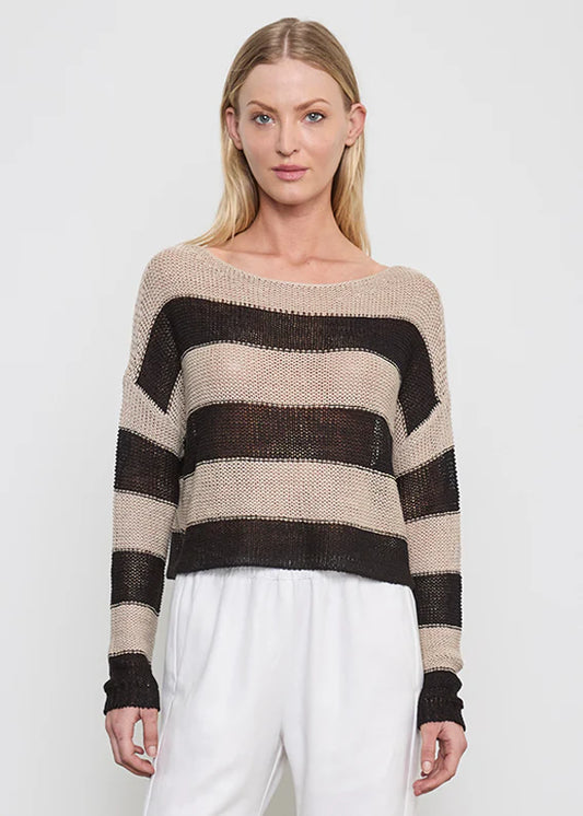 Stripe Linen Bateau Sweater