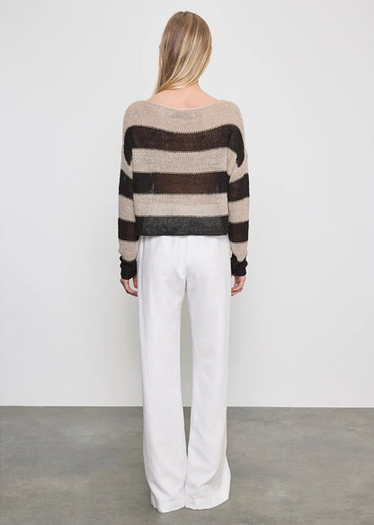 Stripe Linen Bateau Sweater