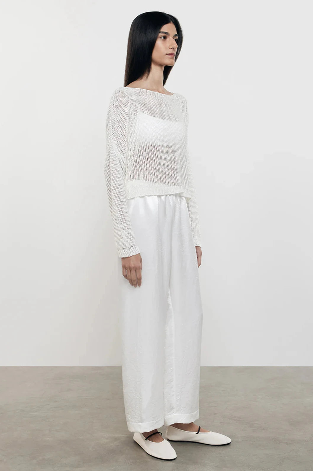 Linen Open Knit Bateau Sweater