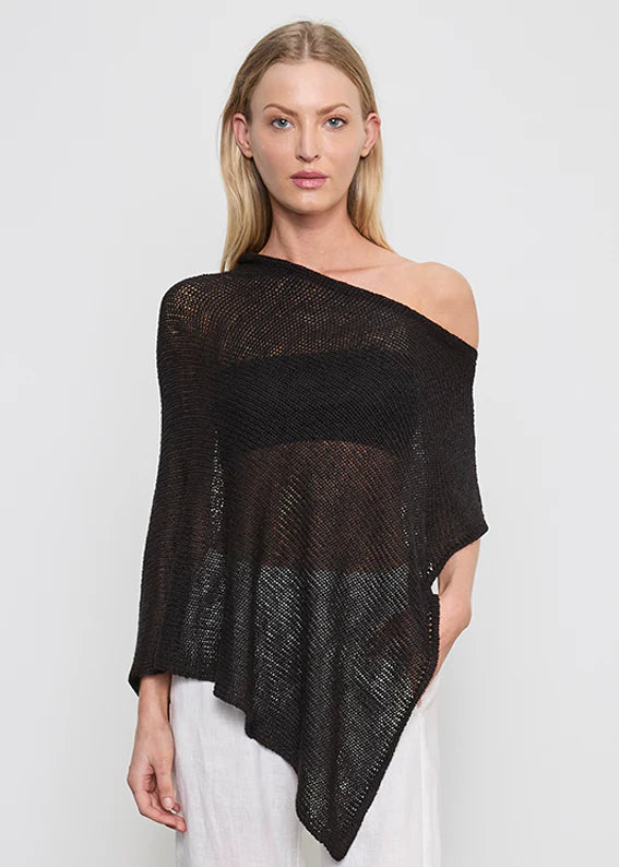Linen Open Knit Poncho