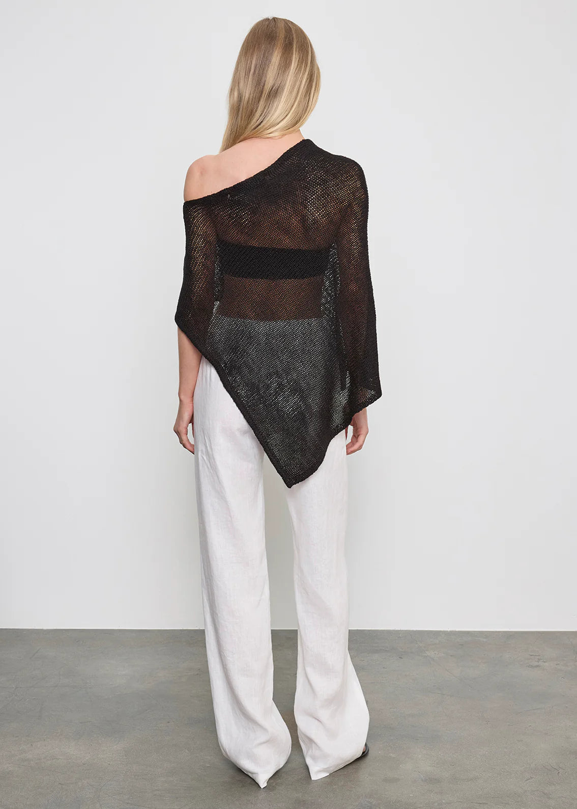 Linen Open Knit Poncho