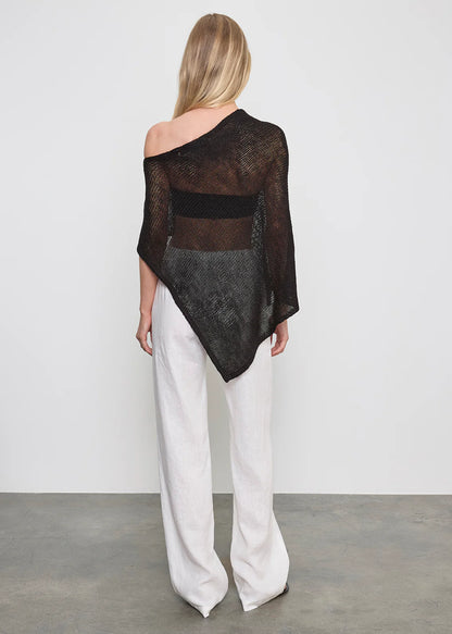 Linen Open Knit Poncho